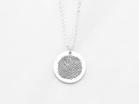 Round Disc Fingerprint Necklace
