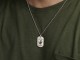 Baby Handprint Dog Tag Necklace For Men