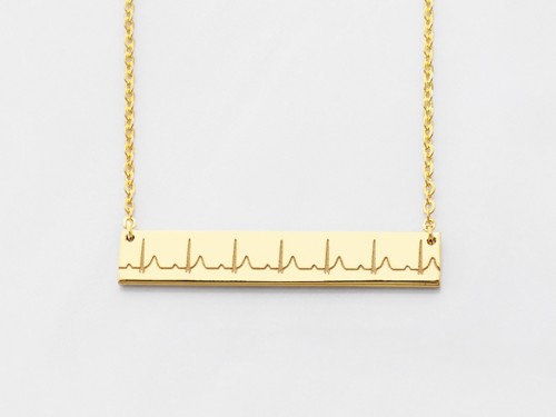 Heartbeat Necklace Engraved With Actual Heartbeat