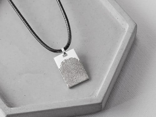 Thumbprint Necklace - Leather Cord