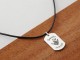 Dog Tag Handprint Necklace - Leather Cord