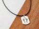 Dog Tag Footprint Necklace - Leather Cord