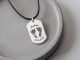 Dog Tag Footprint Necklace - Leather Cord
