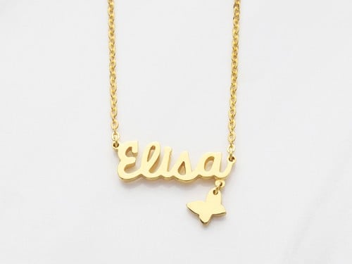 Name Necklace With Charm
