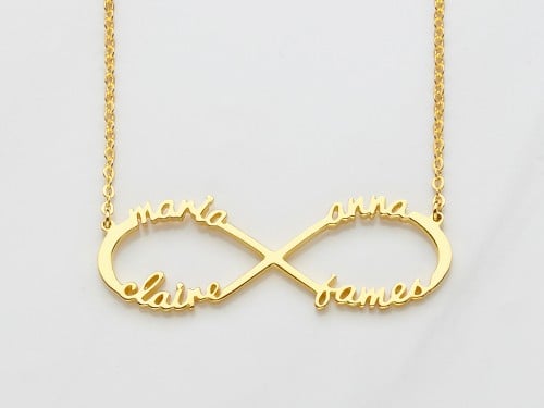Infinity Name Necklace with 2-6 names