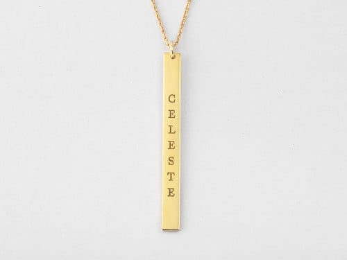 Long Bar Necklace with Name