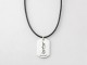 Dog Tag Signature Necklace - Leather Cord