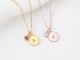 Custom Kid Initial Necklace with Birthstone