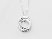 Dainty Mom Necklace with Children's Names - 2 Rings