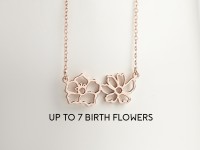 Birth Flower Necklace - 1-7 birth flowers
