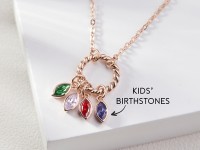 Circle Ring Necklace With Birthstone