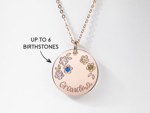 Grandma Necklace With Kids' Birthstones