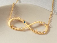 Infinity Necklace With Name And Birthstone