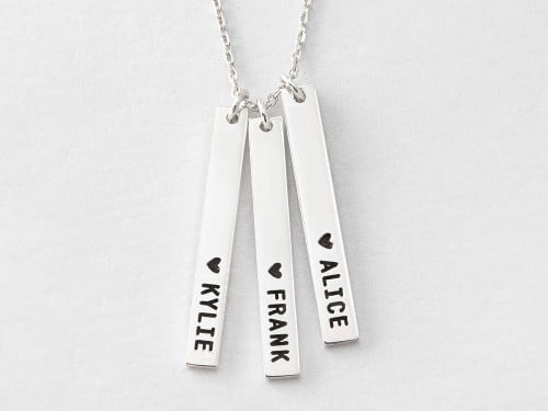 Necklace with Children's Names - Bar Tag