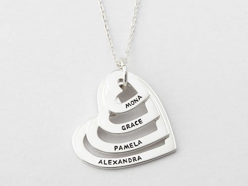 Necklace with Kids' Names - 2-4 rings