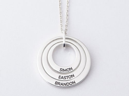 Family Necklace for Mom - 2 - 4 rings