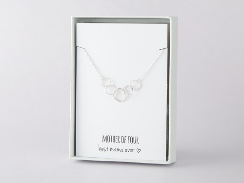 Mother of One to Four Kids Necklace (with 1-4 Smaller Rings)