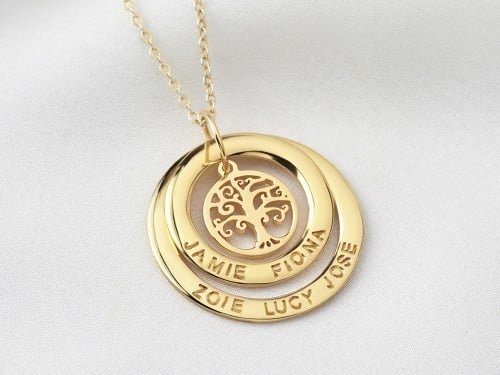 Family Tree Necklace With Kids' Names