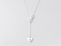 Heart and Infinity Necklace with Initial Charm