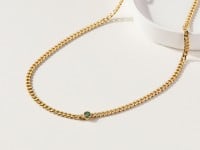 Curb Chain Necklace With Birthstone