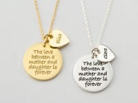 Mother Daughter Matching Necklaces - "Love between Mother and Daughter"