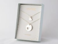 Mother Daughter Heart Necklace Set of 2