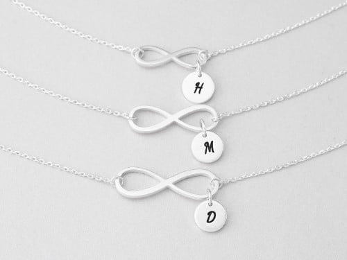 Mother daughter necklace Heart infinity necklace Mother Daughter infinity heart necklace set