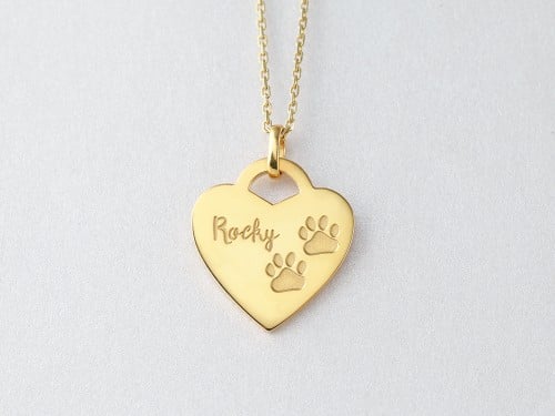 Pet Name Necklace - Heart Tag