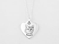Pet Portrait Necklace - Heart Tag