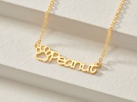 Pet Name Necklace With Paw Print