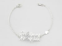 Personalized Handwriting Bracelet with Heart Charm