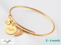 Memorial Signature Bracelet with Angel Wing & Heart Charms