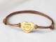 Pet Memorial Leather Bracelet - Heart Charm