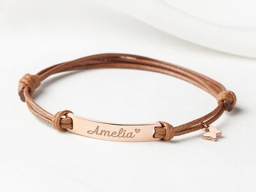 Baby Leather Bracelet With Name