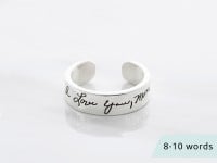 Engraved Handwriting Ring - Wide Band