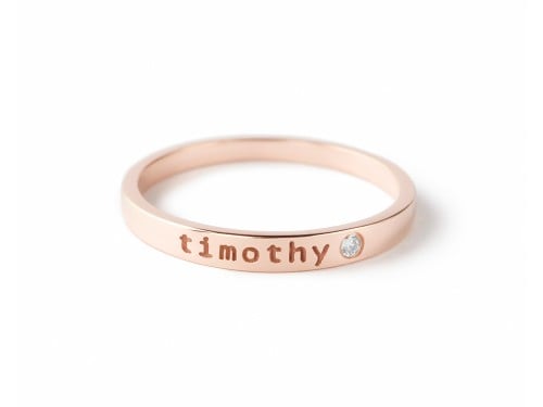 Stackable Name Ring With Birthstone