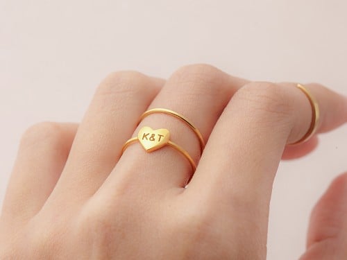Heart Ring with Initials