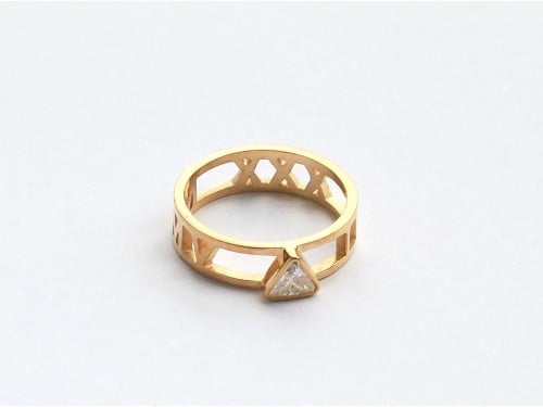 Roman Numeral Ring With Stone