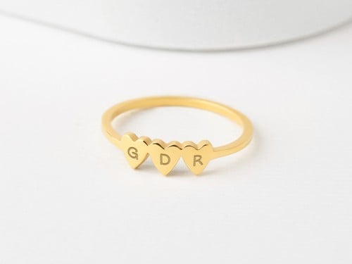 Personalized Heart Ring With Initials