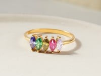 Mom Ring With Birthstone - Oval
