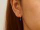 Birthstone Huggie Earrings - CZ Hoops