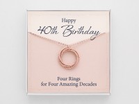 40th Birthday Necklace for Her - 4 rings