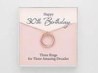 30th Birthday Necklace for Her - 3 rings