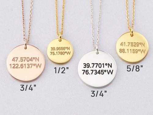 Coordinate Charm Necklace - Choose 1/2", 5/8" or 3/4"
