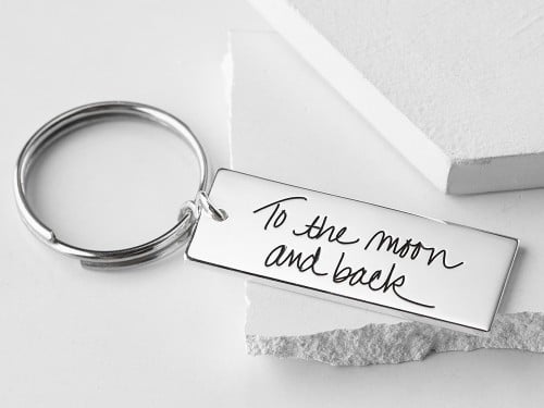 Memorial Jewelry Handwriting Keychain Sterling Silver Your loved one/'s Handwriting Keychain Personalized Keychain Signature Jewelry