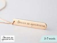 Bar Handwriting Necklace - Drop Curved