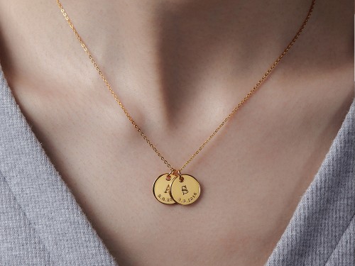 Potiega Mother Elephant Necklace With Kids Initials - Livingstons Jewellers
