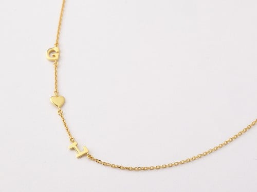 Spaced Letter Necklace - Sideway