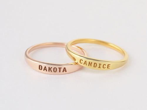 Stackable Mothers Rings with Names - Set 1-3 rings