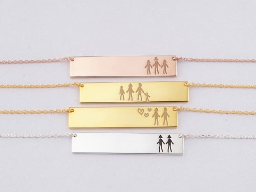 "Stick Family" Necklace